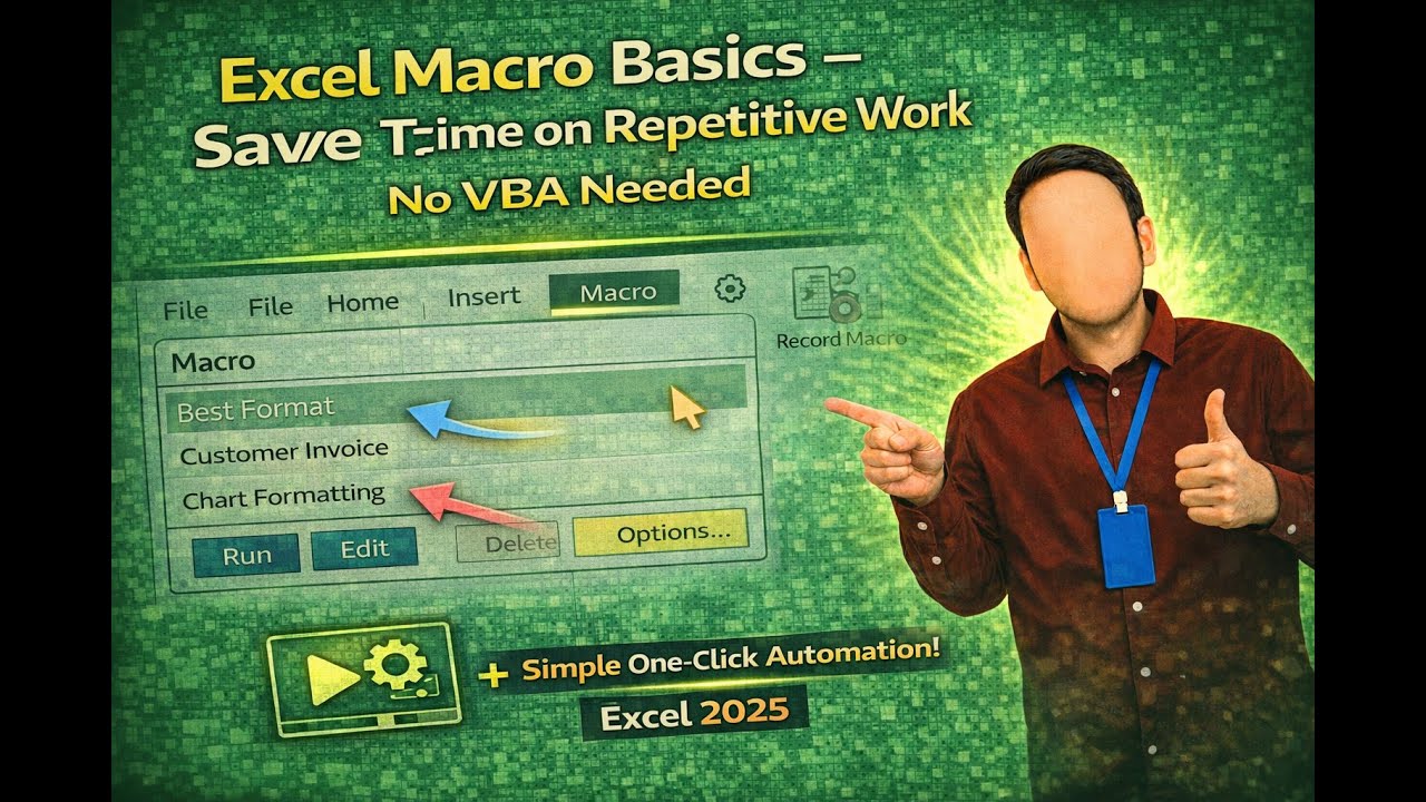 Excel Macro Basics – Save Time on Repetitive Work No VBA Needed - YouTube