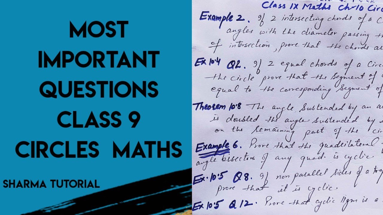 class 9 circles | Most important questions of circles class 9 ...