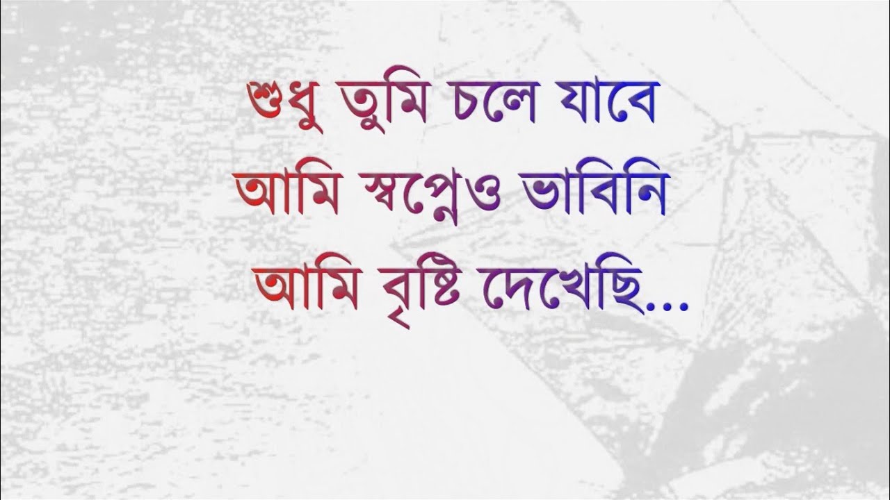 Ami Brishti Dekhechi I saw the rain  Lyrics Video Song  Anjan Dutta