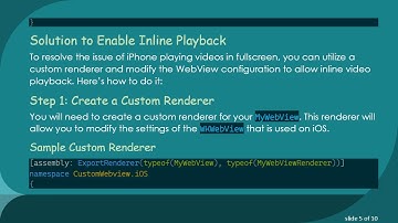 How to Play Video in iPhone Without Fullscreen Mode Using WebView in Xamarin.Forms