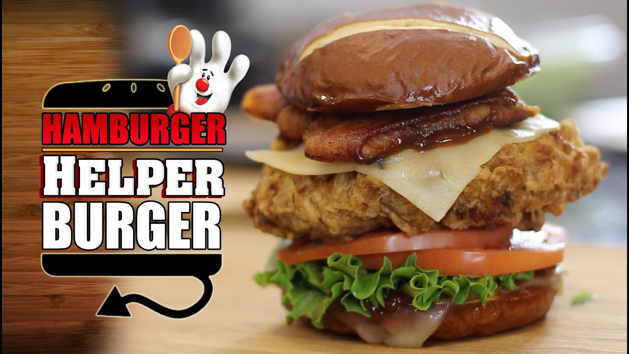 Deep Fried Hamburger Helper Burger