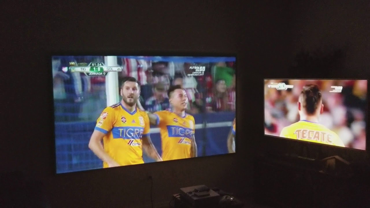 Dark Projector Screen 100" vs 4k tv 55" YouTube