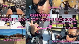 FIRST DAY OF HIGH SCHOOL *Junior Year* | gym, mini vlog, temu haul and grwm!!