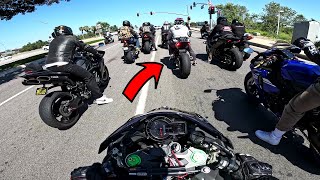 Ninja H2 Goes to Bike Meet & Cop Tries Pulling Him Over!