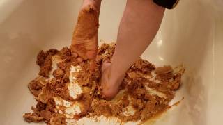 Barefoot crushing pumpkin pies!