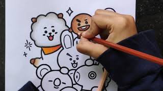 BT21 Characters - BTS DNA coloring cover
