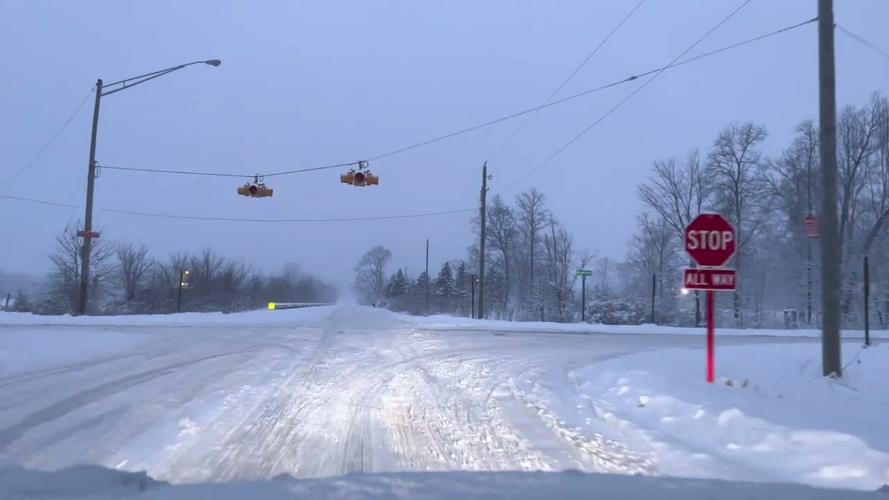 Driving in snow ❄️ Michigan #snowdrive