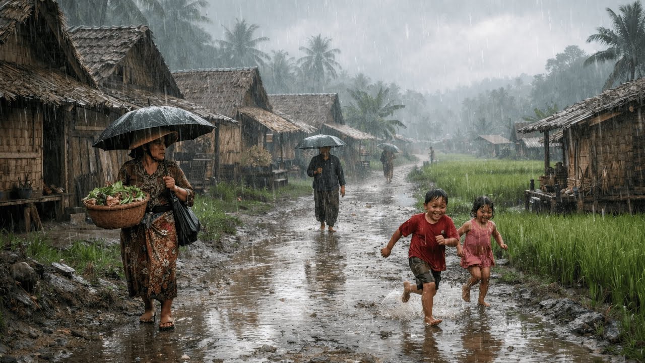 SCARY Storm Warning in Indonesia ⚡🌧️ Powerful Thunder for Sleep