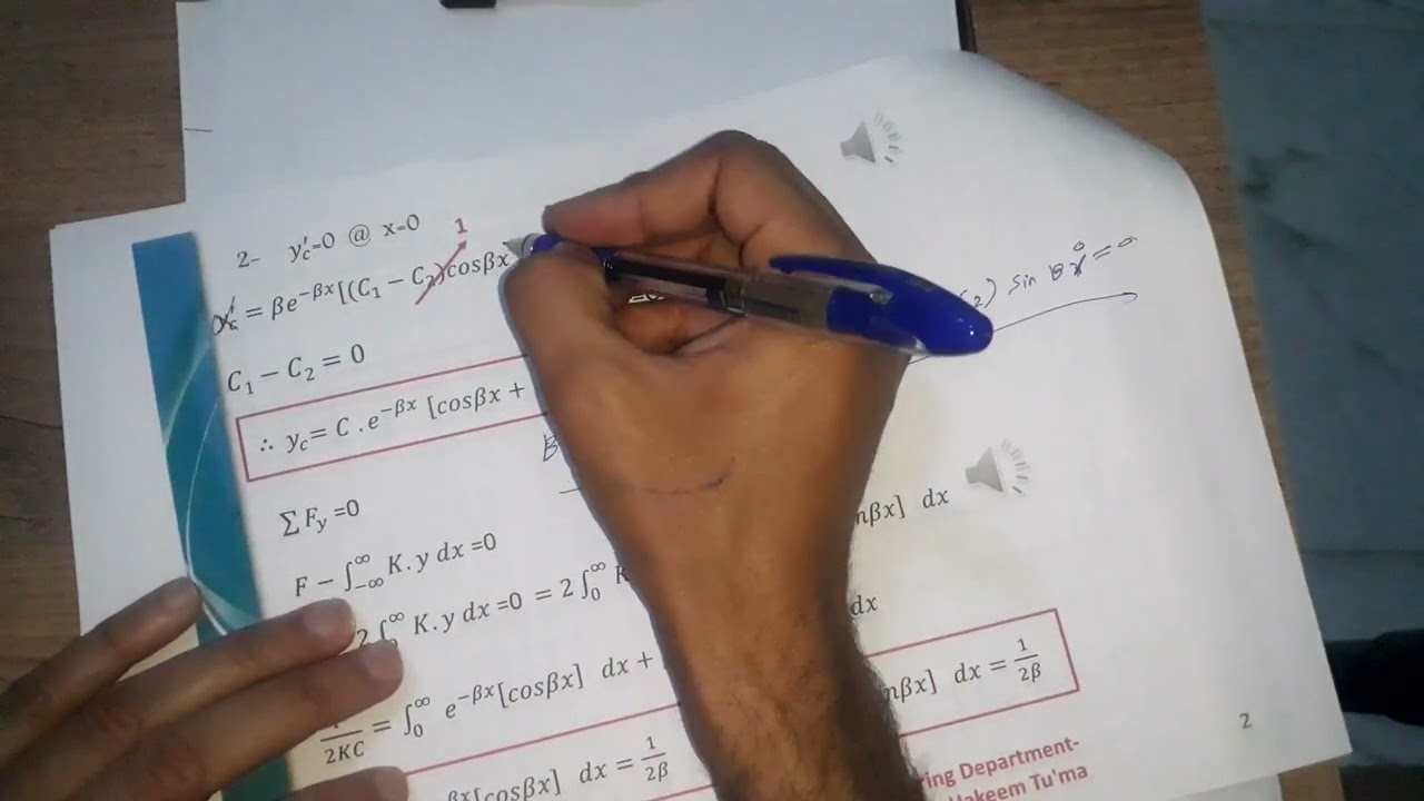 مواضيع خاصة Beam on elastic foundation المثال الأول الجزء الثاني