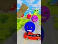 Red Car Gets Crushed by Giant Blade 😱 Funny Cars Crash! (AI Animation) #shorts