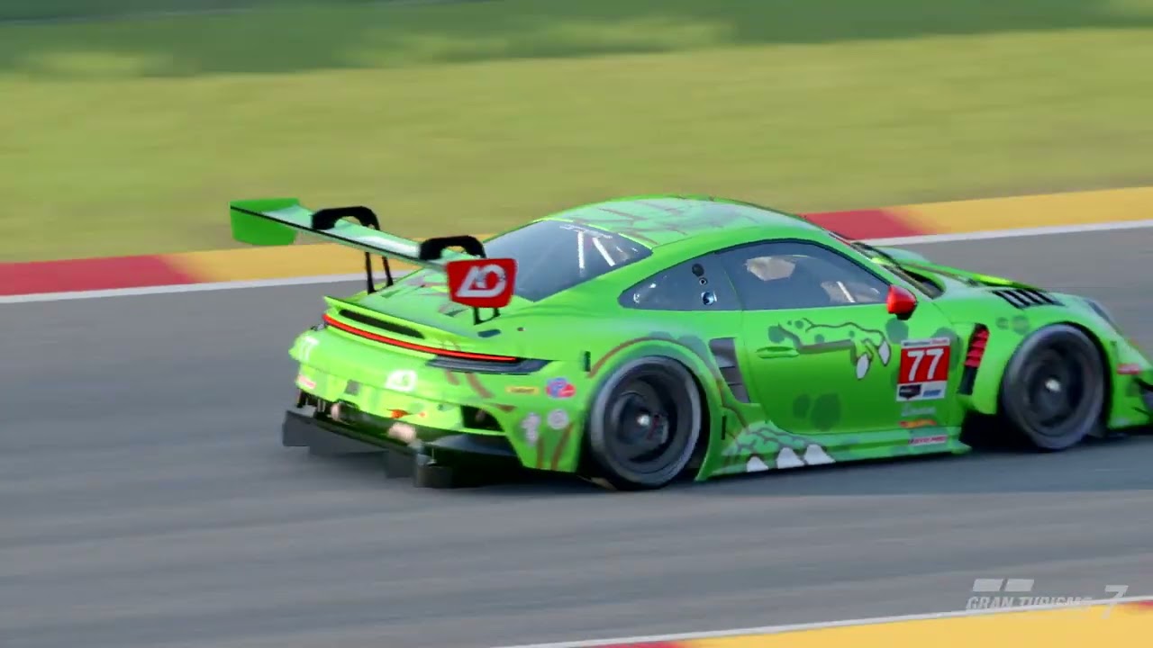 GT7 Spa Francochamps Lap Time Challenge Gold time using the Porsche 911 GT3 R 2.18.099