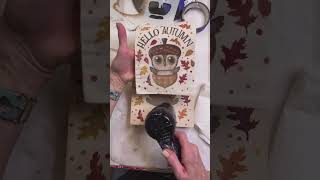 Adorable Fall Owl DIY Stenciled Woodblock Sign Craft Tutorial #beeincreativewithmis #fall #diy