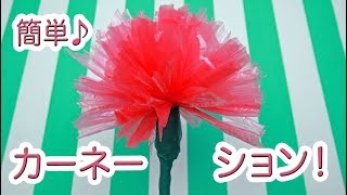 【100均DIY!】母の日に！簡単カーネーションの作り方♡