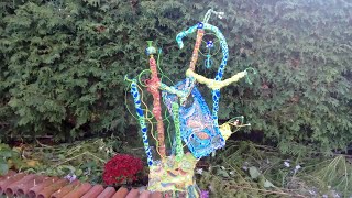 DIY Stylized Modern Carousel Clown Cement Mosaic Ceramic Glass Design Statue Home Garden Decor Idea