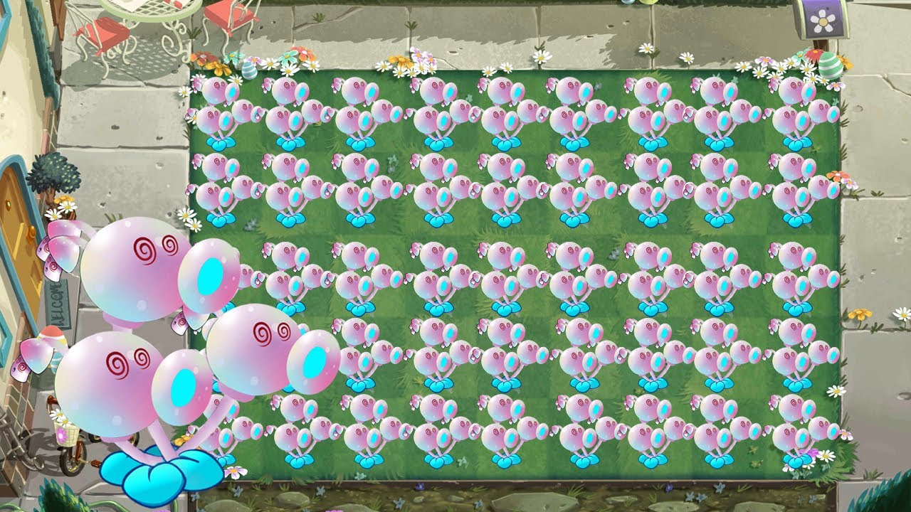 Pvz 2 12.7.1 - New Epic Team Plants Three - Hypno Pea Gameplay vs 1000 Zombies