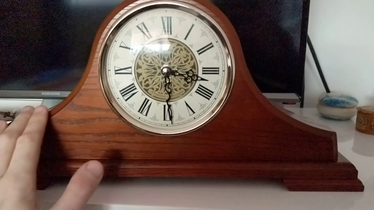 Seiko Wooden Napoleon Quartz Clock QXJ013B - YouTube