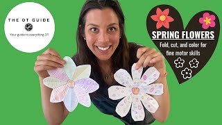 Fold, cut, + color beautiful spring flowers for fine motor skills