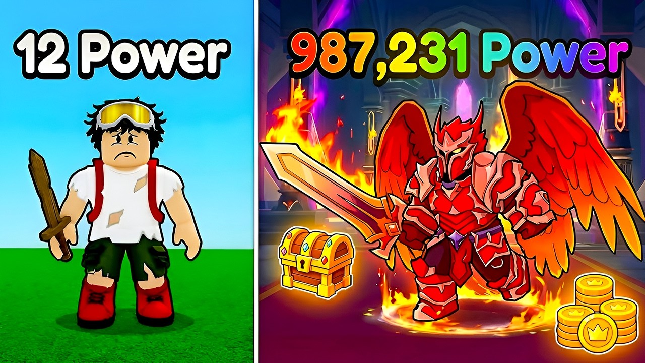 From NOOB to MAX GOD KNIGHT in Roblox Loot Up!