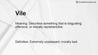 Vile Meaning