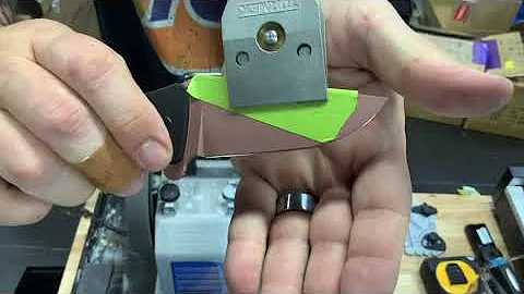 Tormek T8 vs Wicked edge. For this blade TORMEK WINS. FREE KNIFE SEE BELOW