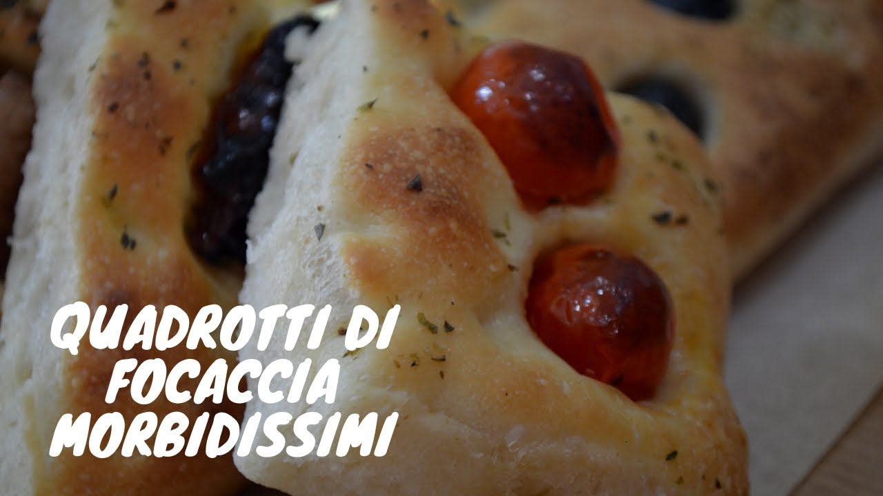 Quadrotti di focaccia morbidissimi