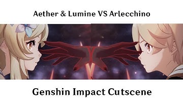 Aether & Lumine vs Arlecchino side by side