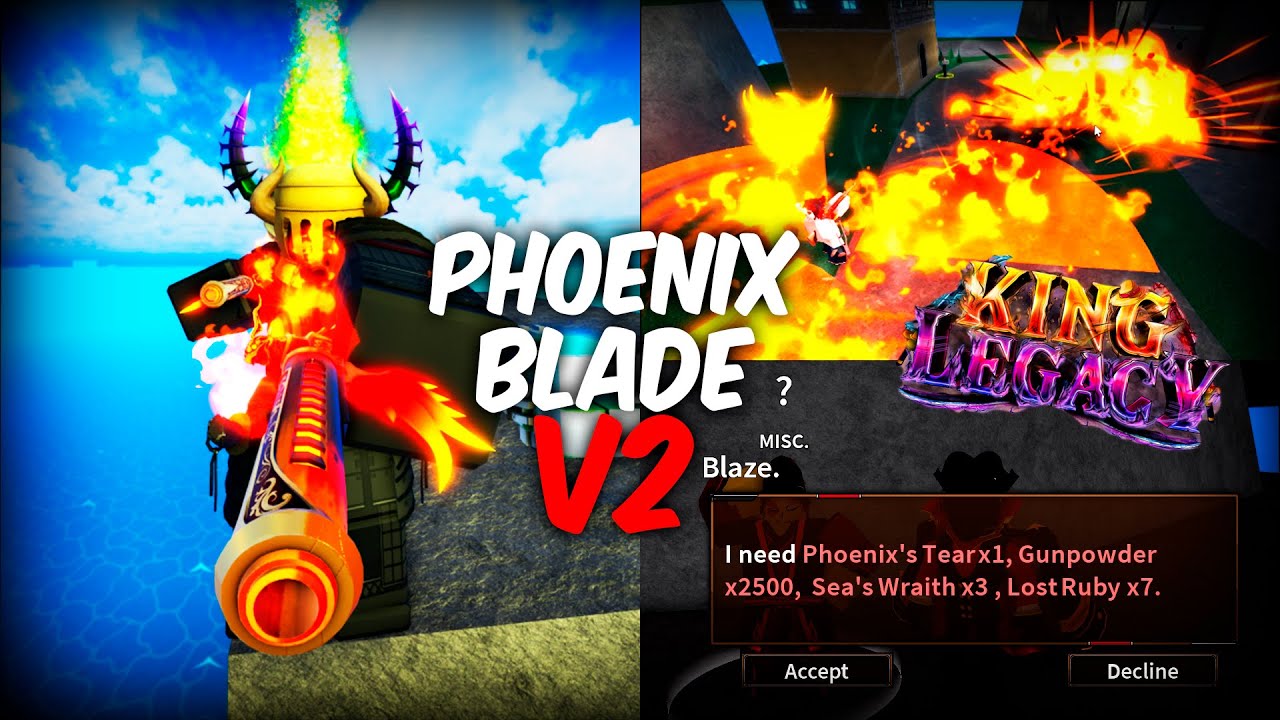 como pegar phoenix blade v2 king legacy