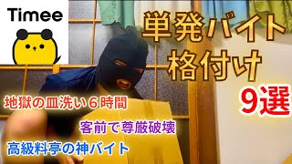 今までにやった単発バイト格付けしてみた！