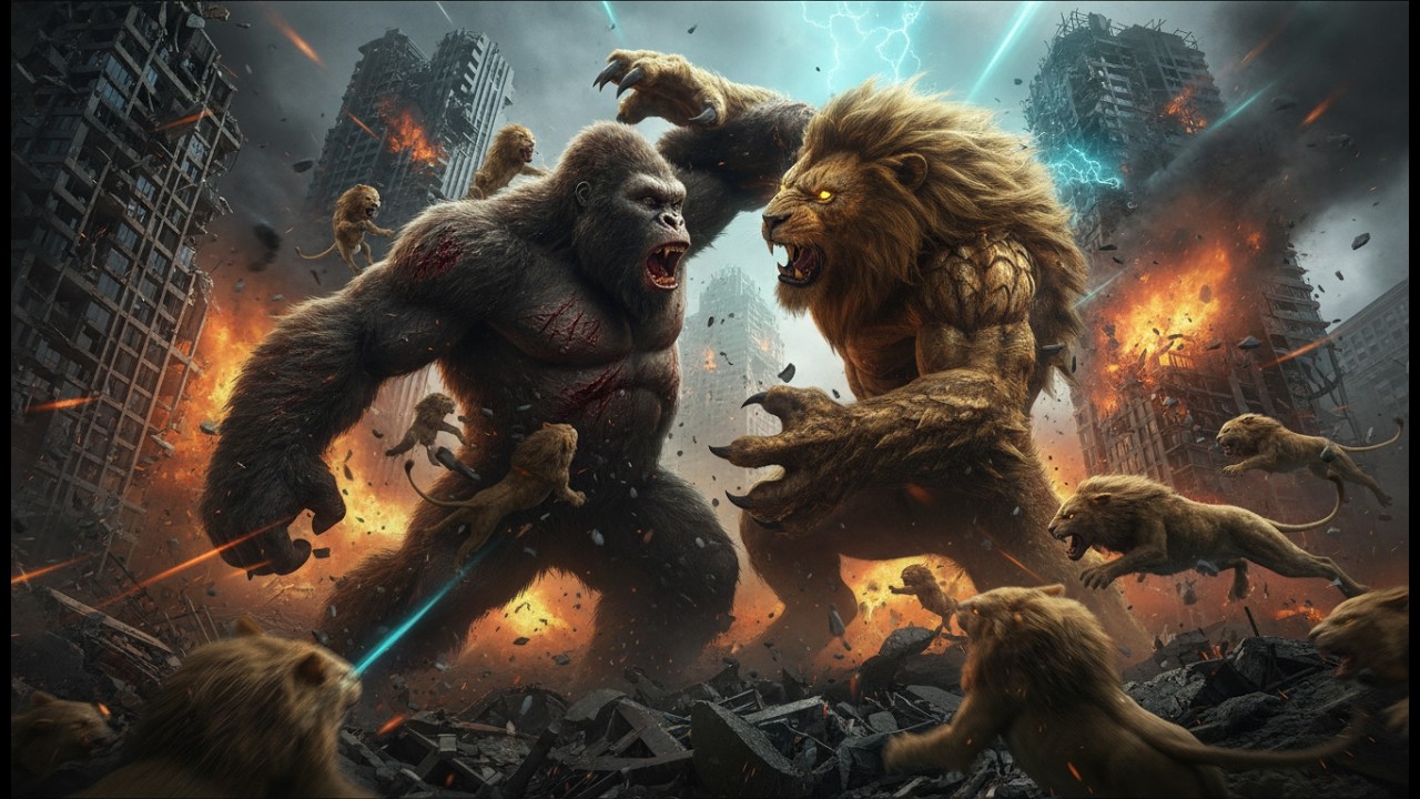 The Bloody Encounter: Kong Faces Leonas in a City of Chaos - Epic Battle!