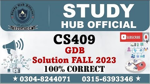 CS409 GDB Solution Fall 2023 By Study Hub Official