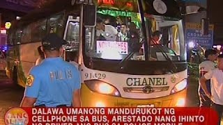 2 Umanong Mandurukot Ng Cellphone Sa Bus, Arestado Nang Ihinto Ng Driver Ang Bus Sa Police Mobile