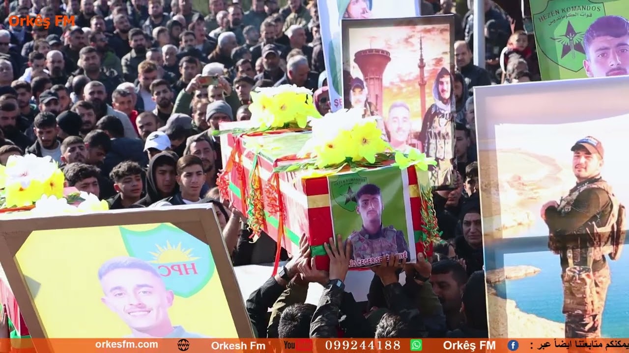 شيع اليوم أهالي مدن مقاطعة الجزيرة خلال مراسم مهيبة جثمان الشهداء السبعة