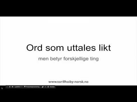 Lik uttale, forskjellig betydning