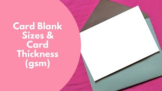 Card Blank Sizes and Card Thickness (gsm) - Starter Sunday | MJL Papercrafts