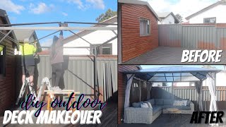 DIY OUTDOOR DECK MAKEOVER ON A BUDGET | BACKYARD MAKE OVER | OUTDOOR DECORATING IDEAS by lishieandfamily 592 views 2 years ago 17 minutes