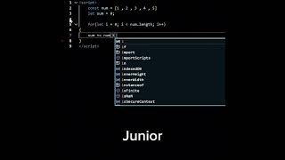 Junior Vs Senior Javascript Sum of Array