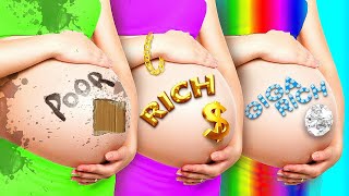 Poor vs Rich vs Giga Rich Switched At Birth Funny Situations || Awkward Moments by TeenVee