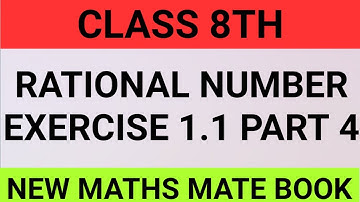 Rational number class 8th exercise 1.1 part 4 standard form new maths mate Book Akal Academy