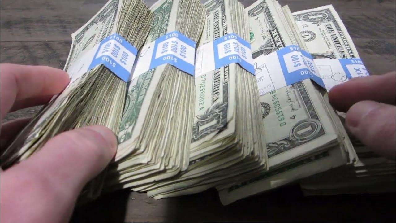 Bank Strap Currency Hunting 500/8,000 in Dollar Bills YouTube