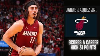 Jaime Jaquez Jr. scores a CAREER HIGH 31 points for the Miami Heat on Christmas Day!