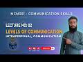 MCM301 Lecture 2 | Levels of Communication | Intrapersonal Communication | VU Companion