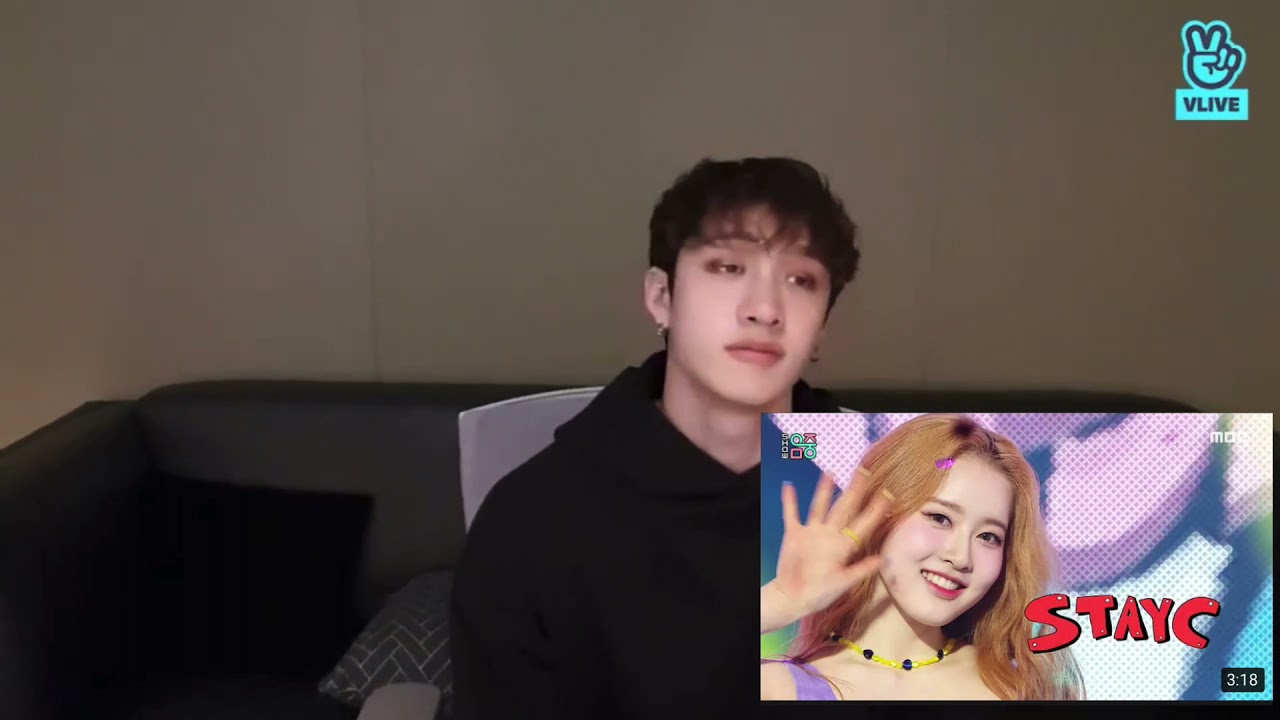 Stray Kids Bang Chan reaction to StayC-ASAP