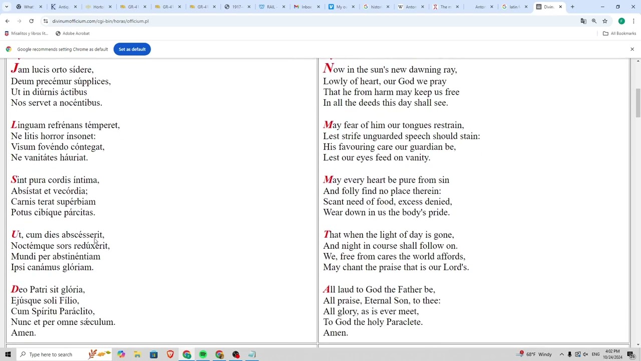 Latin for Religious - Pronunciation - Jam Lucis Orto Sidere (Practice)