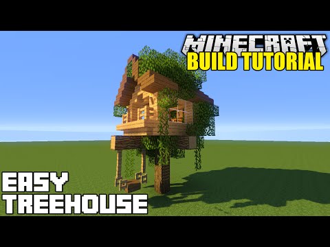 Minecraft How To Build A Treehouse Tutorial Simple Easy Youtube
