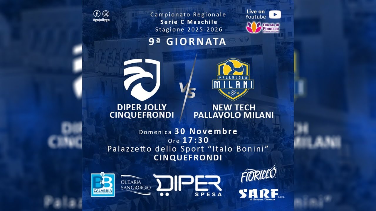 Pallavolo Serie CM | Diper Jolly Cinquefrondi VS New Tech Pallavolo Milani