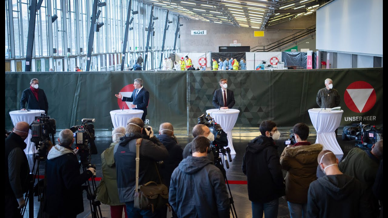 Bundesheer präsentiert Corona- Teststraße / Wiener Stadthalle