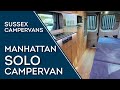 Sussex Campervans Manhattan Solo New Fixed Bed single Camper Poptop VW style side kitchen Fulltime