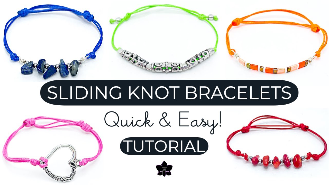 Barrel Sliding Knot - DIY Tutorial -  Knot bracelet diy, Braided bracelet  diy, Adjustable bracelet diy