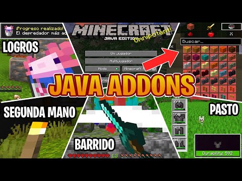 TOP 16 ADDONS de JAVA para MINECRAFT PE 1.19 - MODS JAVA PARA MINECRAFT BEDROCK 1.19 - JAVA ADDONS