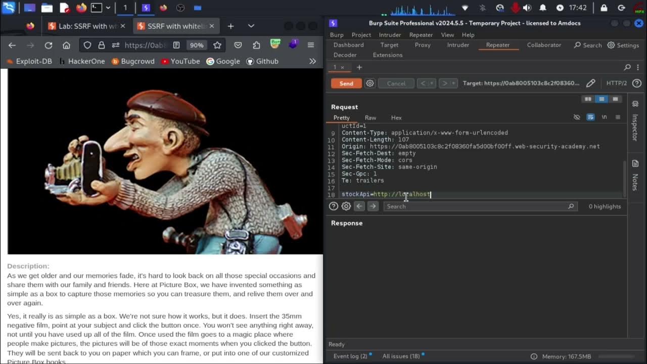 Ssrf with whitelist based input filters web security academy